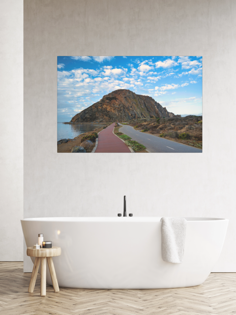 Bathroom with a Road to Morro Rock canvas print.