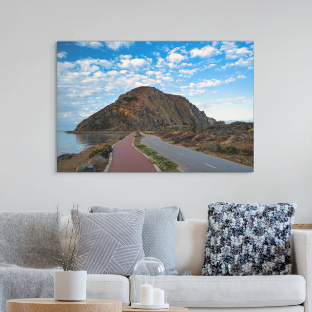 Road to Morro Rock canvas print in a living room.