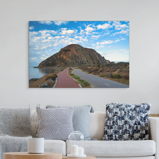 Road to Morro Rock canvas print in a living room.